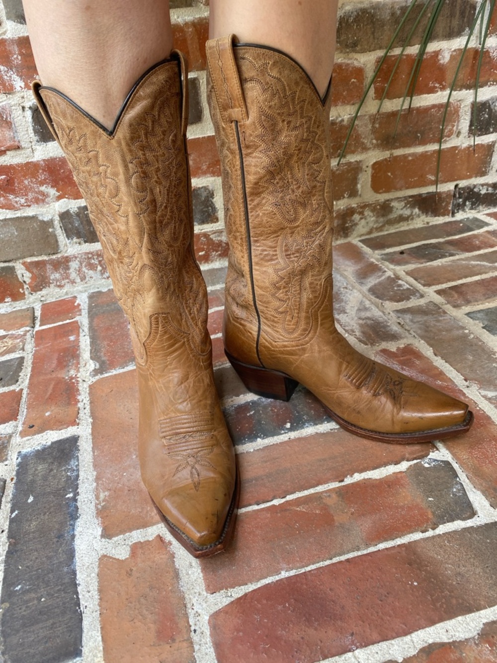 Dan Post Santa Rosa Style 3463 Boots Snip Toe Western Cowgirl Brown Leather